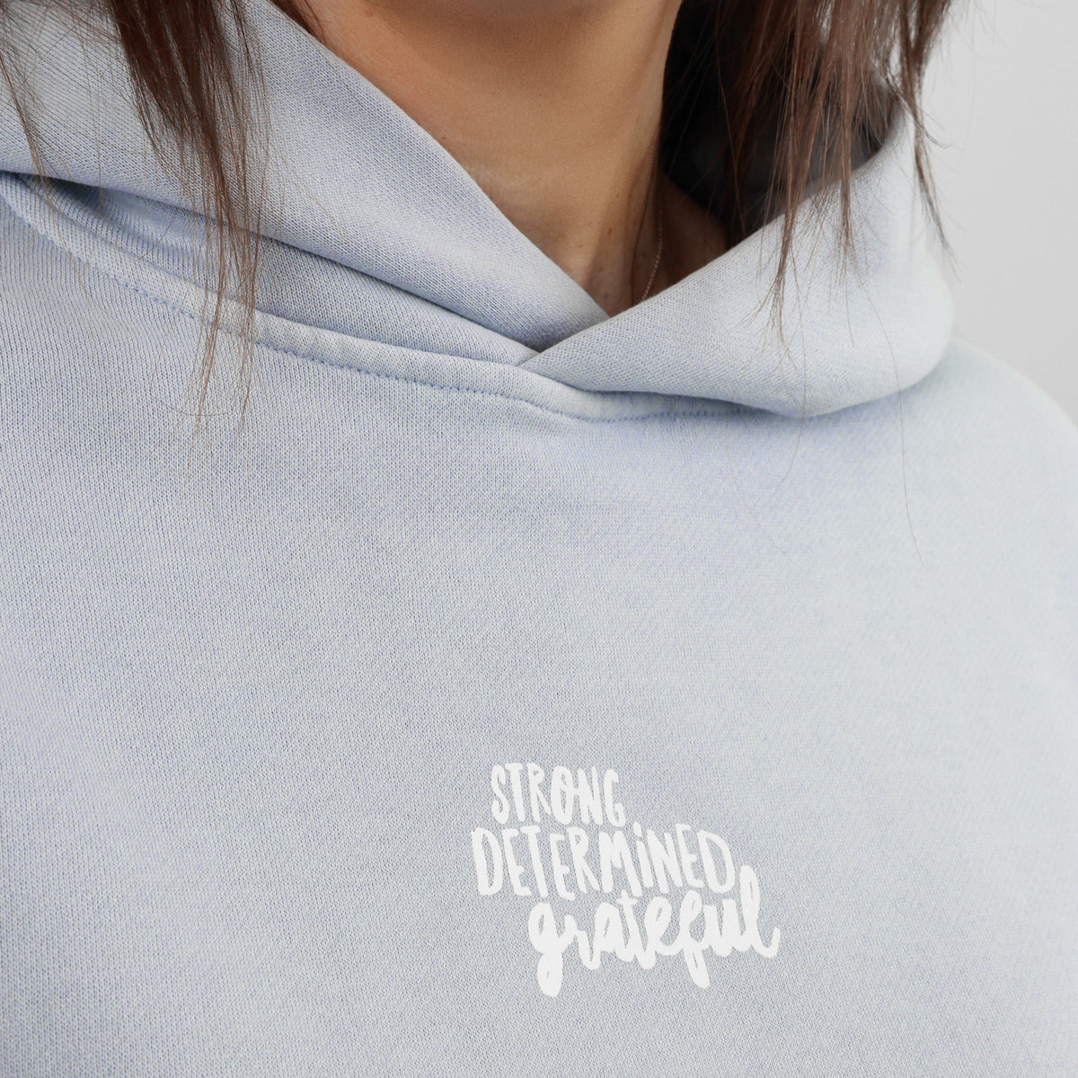 Deluxe Relaxed Worthy Beautiful Brave HOODIE - Powder Blue