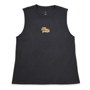 Worthy Beautiful Brave Relaxed Tank – Stone Wash Black