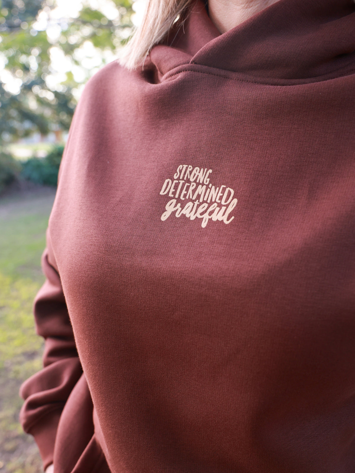 Worthy Beautiful Brave Relaxed Hoodie - Chestnut Brown