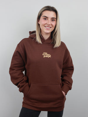 Worthy Beautiful Brave Relaxed Hoodie - Chestnut Brown