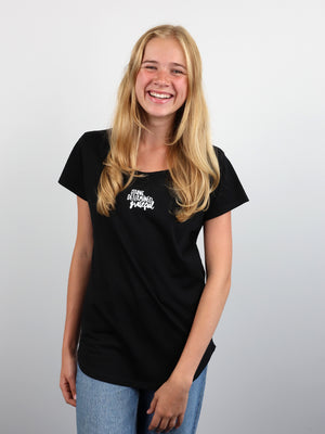 Worthy Beautiful Brave Scooped T-Shirt – Black