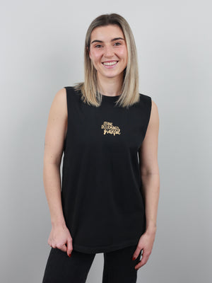 Worthy Beautiful Brave Relaxed Tank – Stone Wash Black