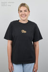 WORTHY BEAUTIFUL BRAVE - Washed Black Heavy Tee - Camel Print