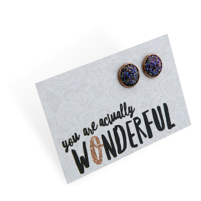 SPARKLEFEST - You Are Actually Wonderful - Metallic Druzy Earrings set in Copper - Gloss (9110)