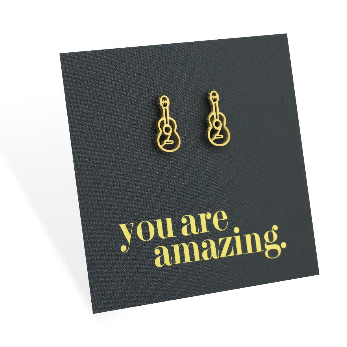 Stainless Steel Earring Studs - You Are Amazing - ACOUSTIC GUITARS