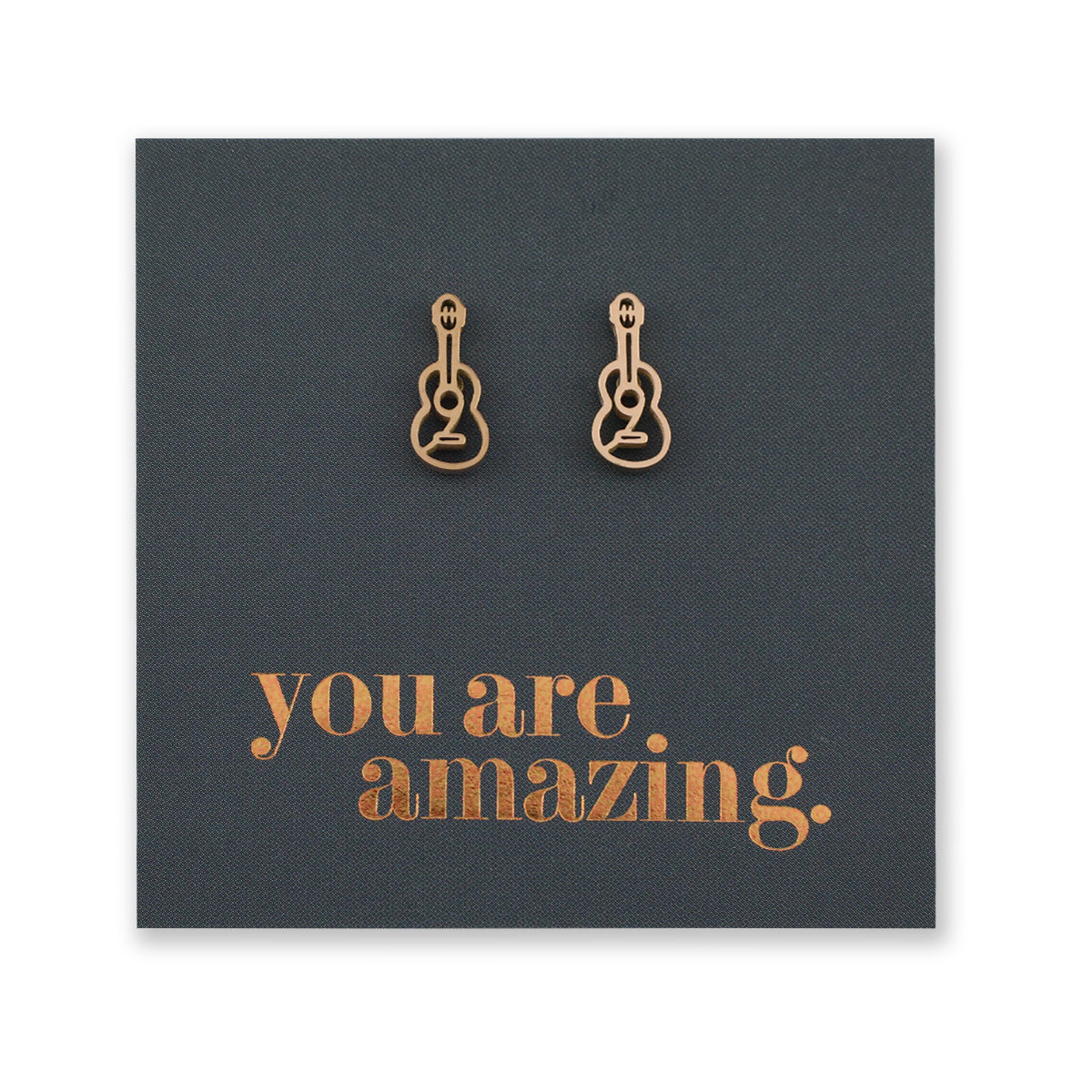 Stainless Steel Earring Studs - You Are Amazing - ACOUSTIC GUITARS