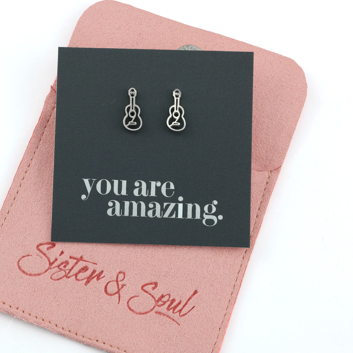 Stainless Steel Earring Studs - You Are Amazing - ACOUSTIC GUITARS