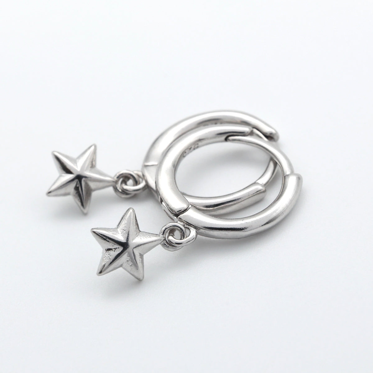 HUGGIES - You Are Amazing - Sterling Silver Hoop with Star Light Charm (10663)