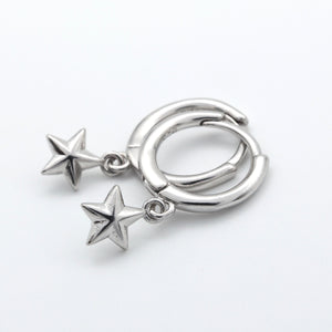 HUGGIES - You Are Amazing - Sterling Silver Hoop with Star Light Charm (10663)
