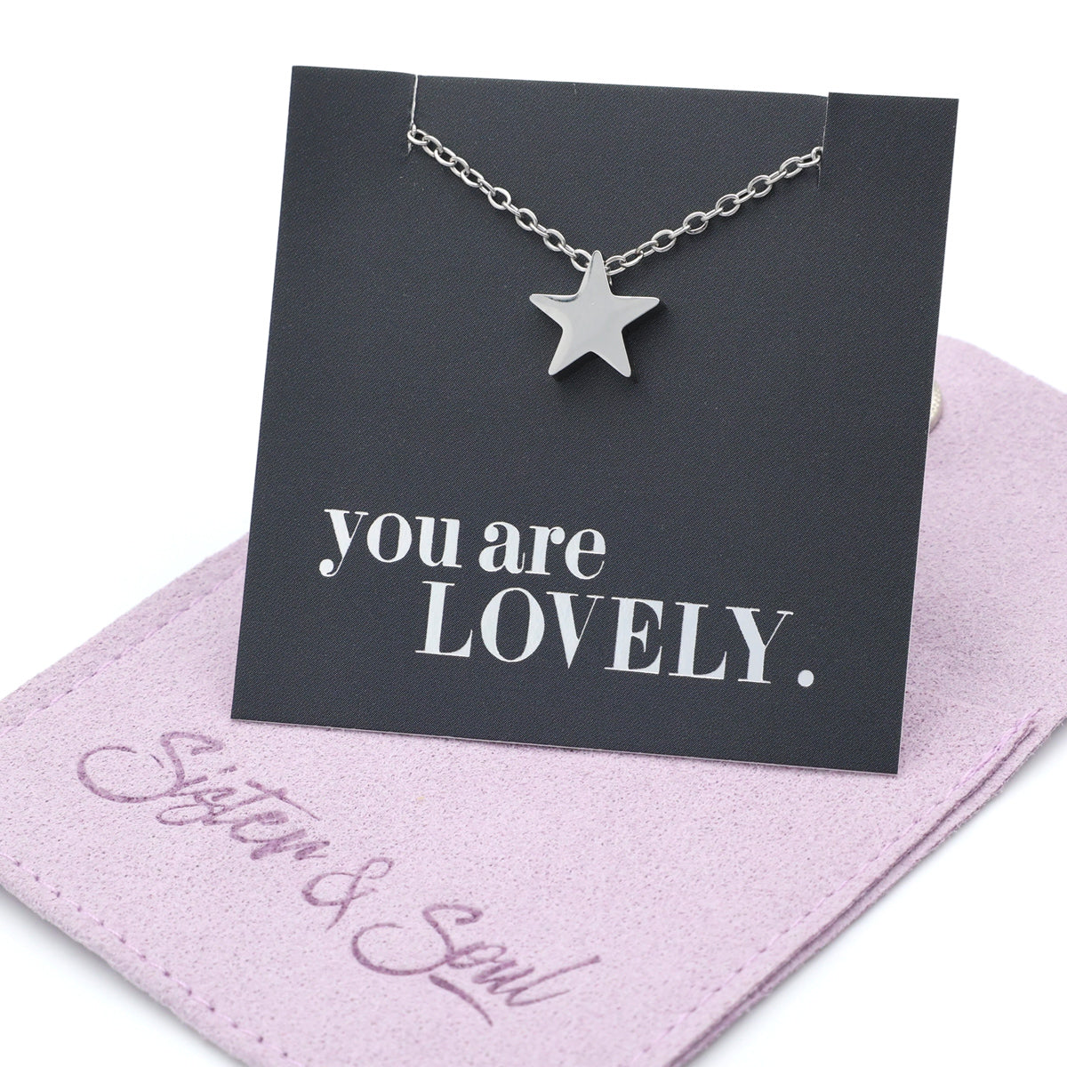 You are lovely - Star - Stainless Steel Silver Necklace (12164)