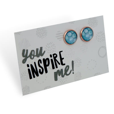 TEAL COLLECTION - You Inspire Me - Rose Gold Circle Studs - Hexa (12741)