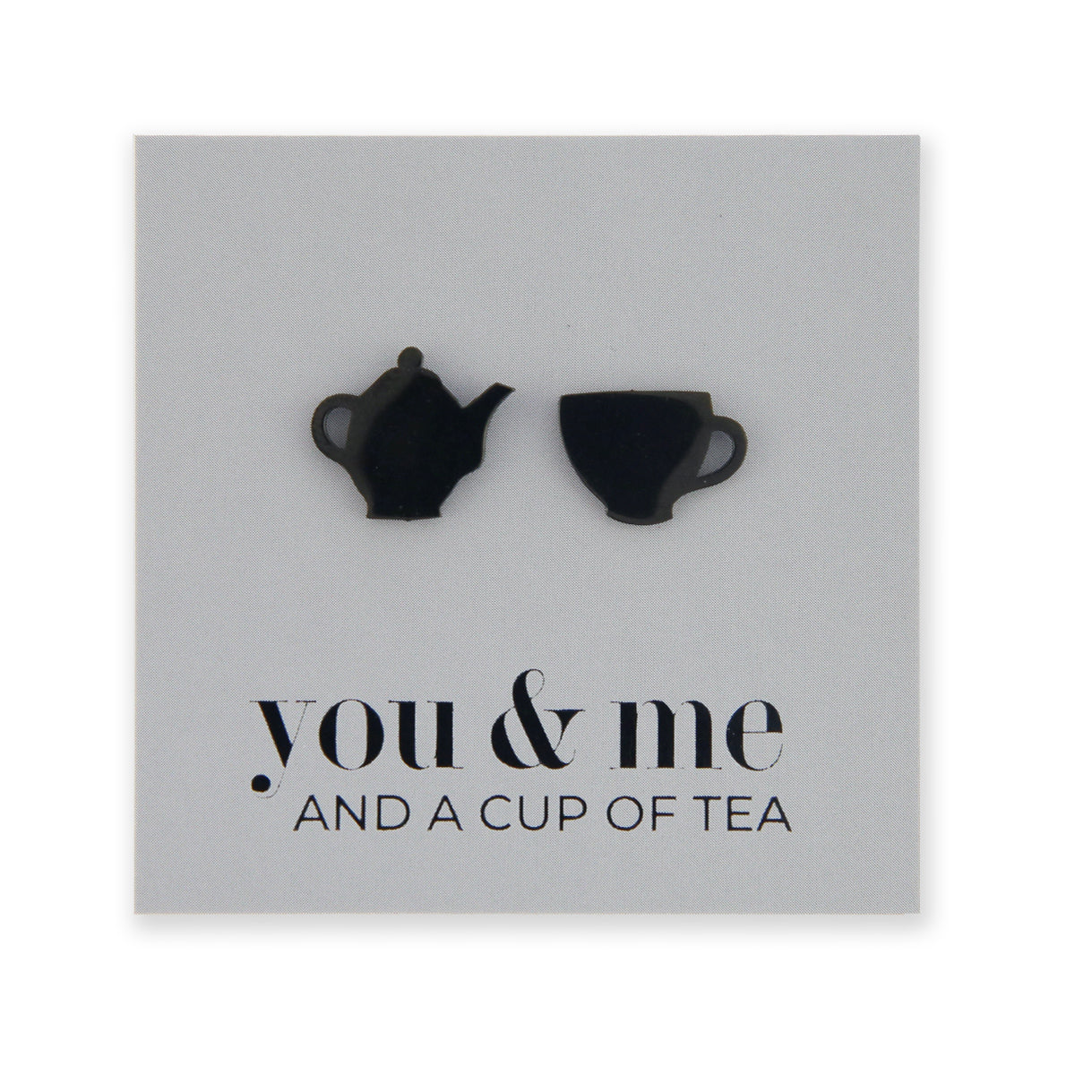 Stainless Steel Earring Studs - You & Me And A Cup of Tea - TEA TIME