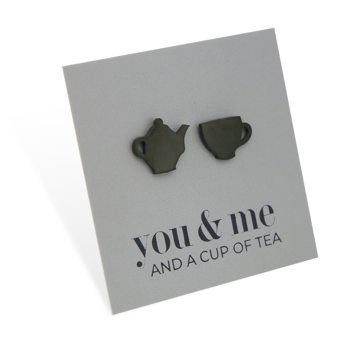 Stainless Steel Earring Studs - You & Me And A Cup of Tea - TEA TIME