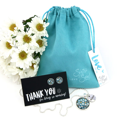 Teal Floral Thank You For Being Amazing TEACHER Gift Bundle (T03)