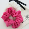 Easter gift bundle with rabbit shaped earring studs, pink scrunchie and plush white scrunchie and hair clip accessory.
