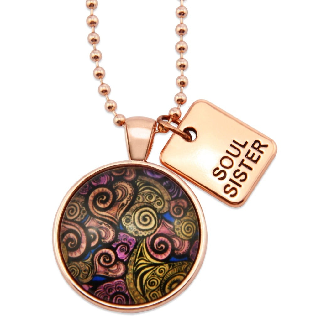 Heart & Soul - Rose Gold 'SOUL SISTER ' Necklace - Amor (10311)