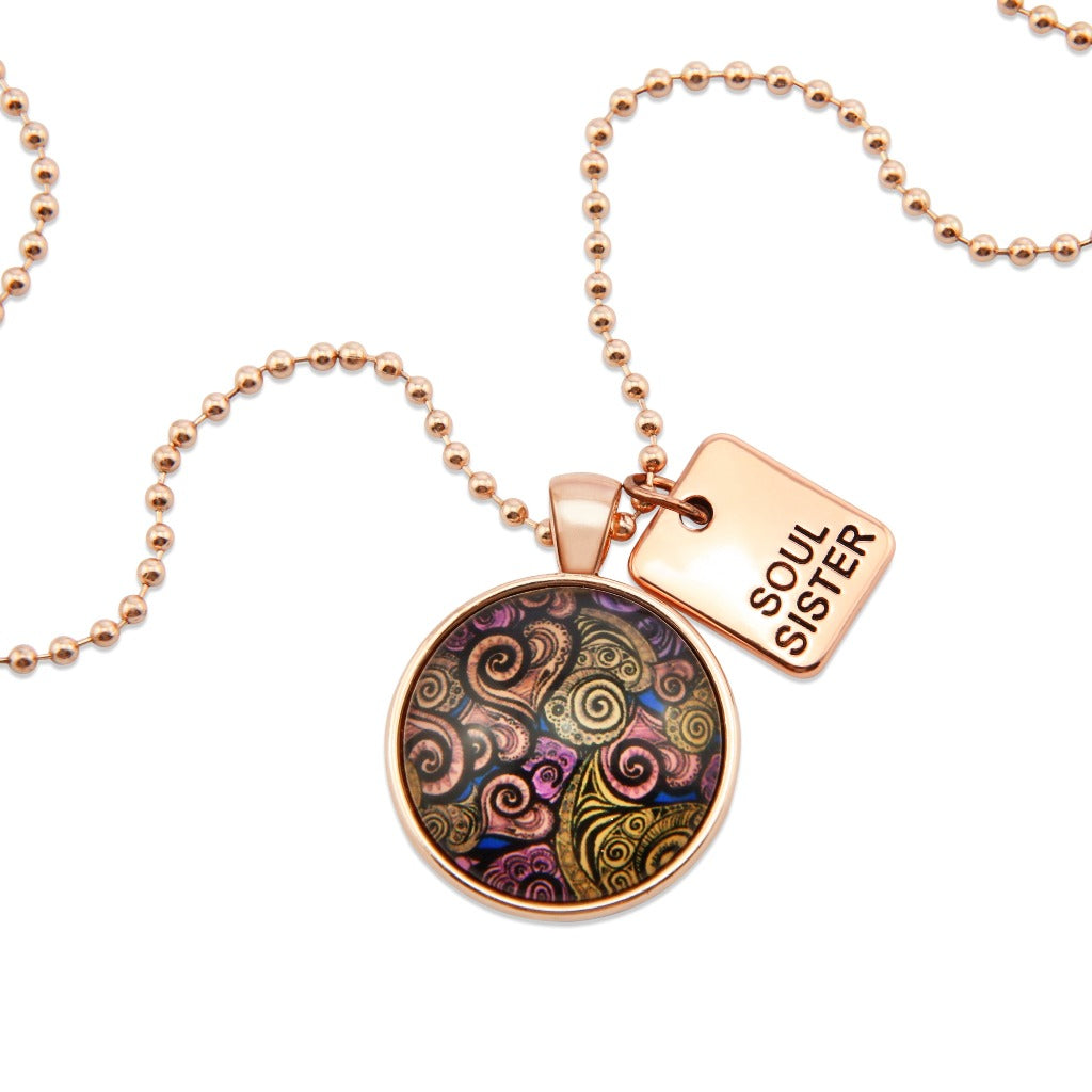 Heart & Soul - Rose Gold 'SOUL SISTER ' Necklace - Amor (10311)