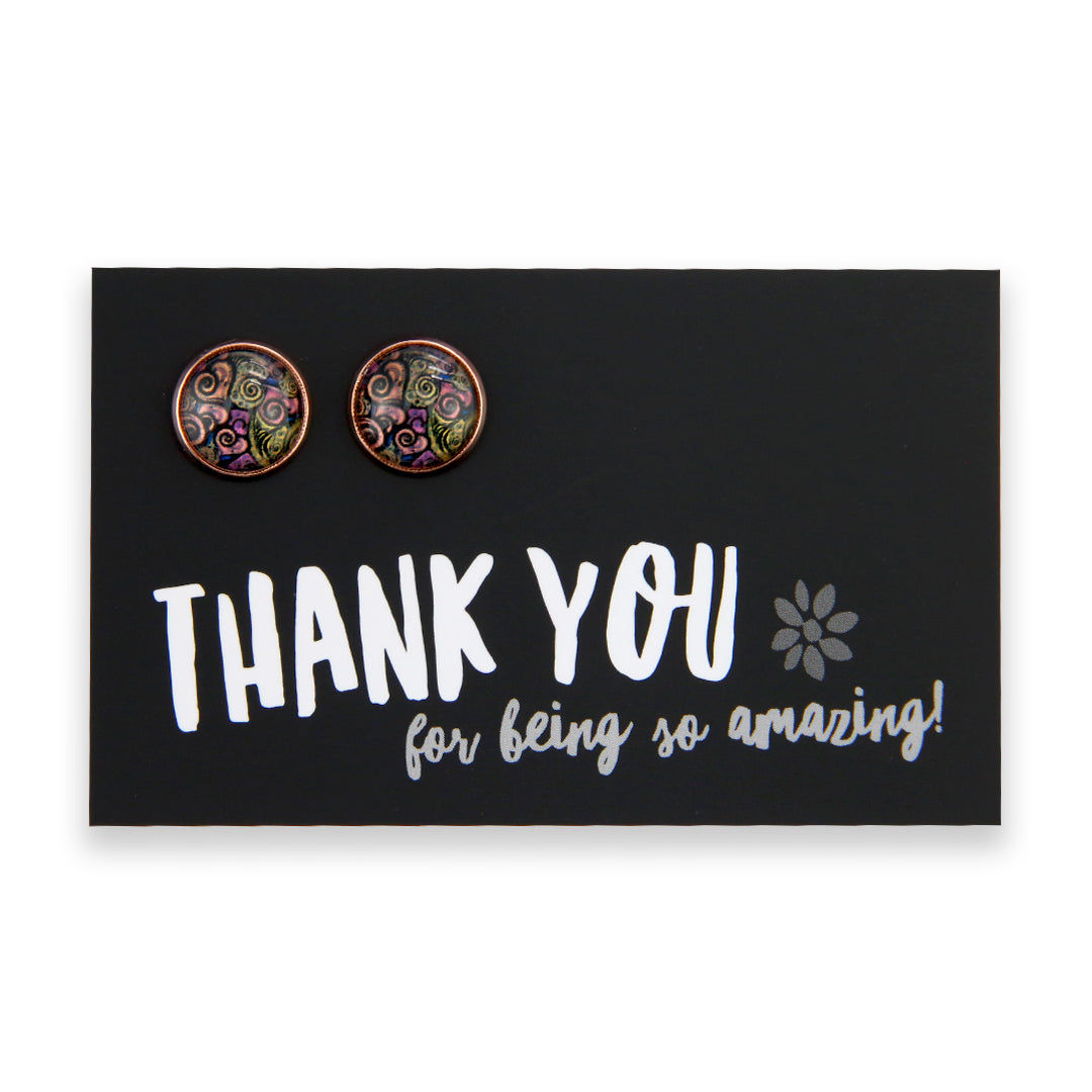 Heart & Soul Collection - Thank You For Being So Amazing - Rose Gold 12mm Circle Studs - Amor (11454)