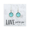 TEAL COLLECTION - Love Just For You - Bright Silver Dangle Earrings - Aqua Field Flowers (12352)