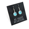 TEAL COLLECTION - Be Brave Beautiful - Bright Silver Dangle Earrings - Arctic Blossom (12344)