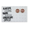 Beautiful Strong Unique - Stainless Steel Rose Gold Studs - Lionhearted Rose (8902-F)