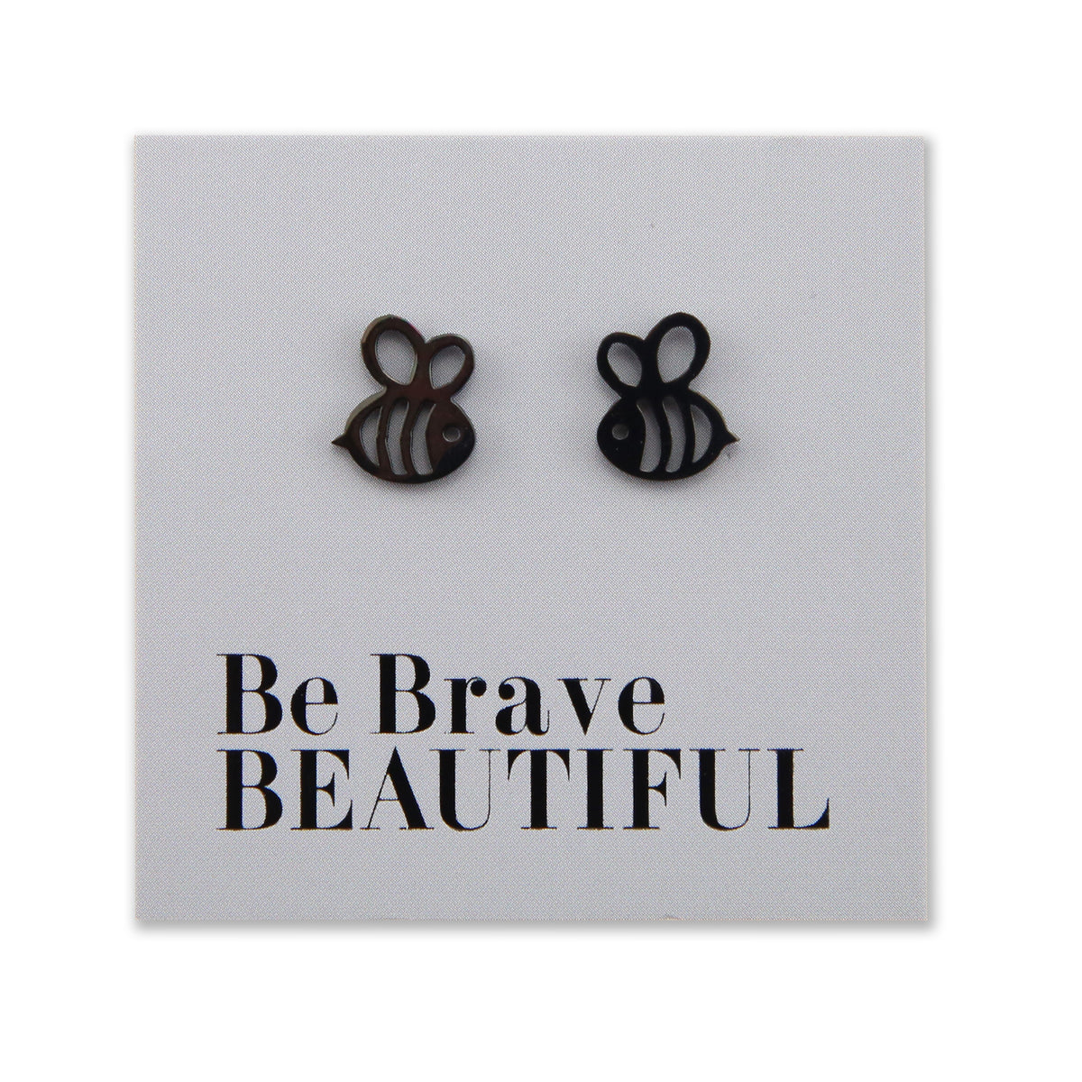 Stainless Steel Earring Studs - Be Brave Beautiful - BEE