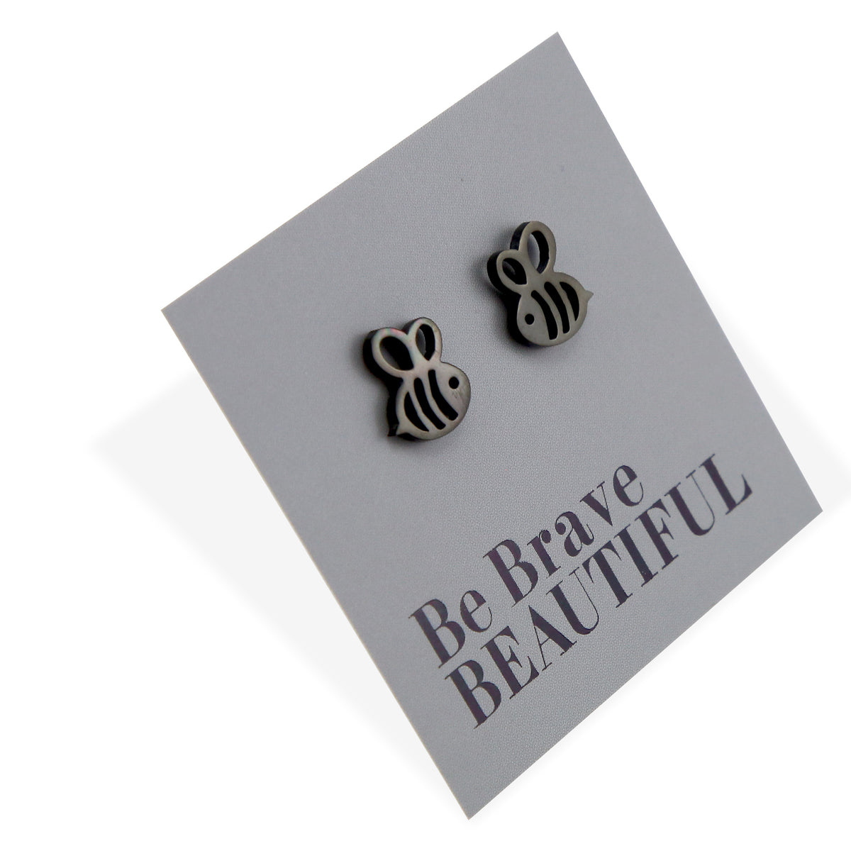 Stainless Steel Earring Studs - Be Brave Beautiful - BEE