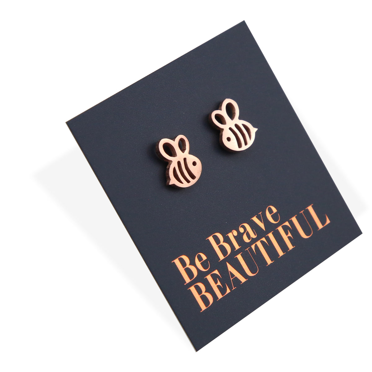 Stainless Steel Earring Studs - Be Brave Beautiful - BEE