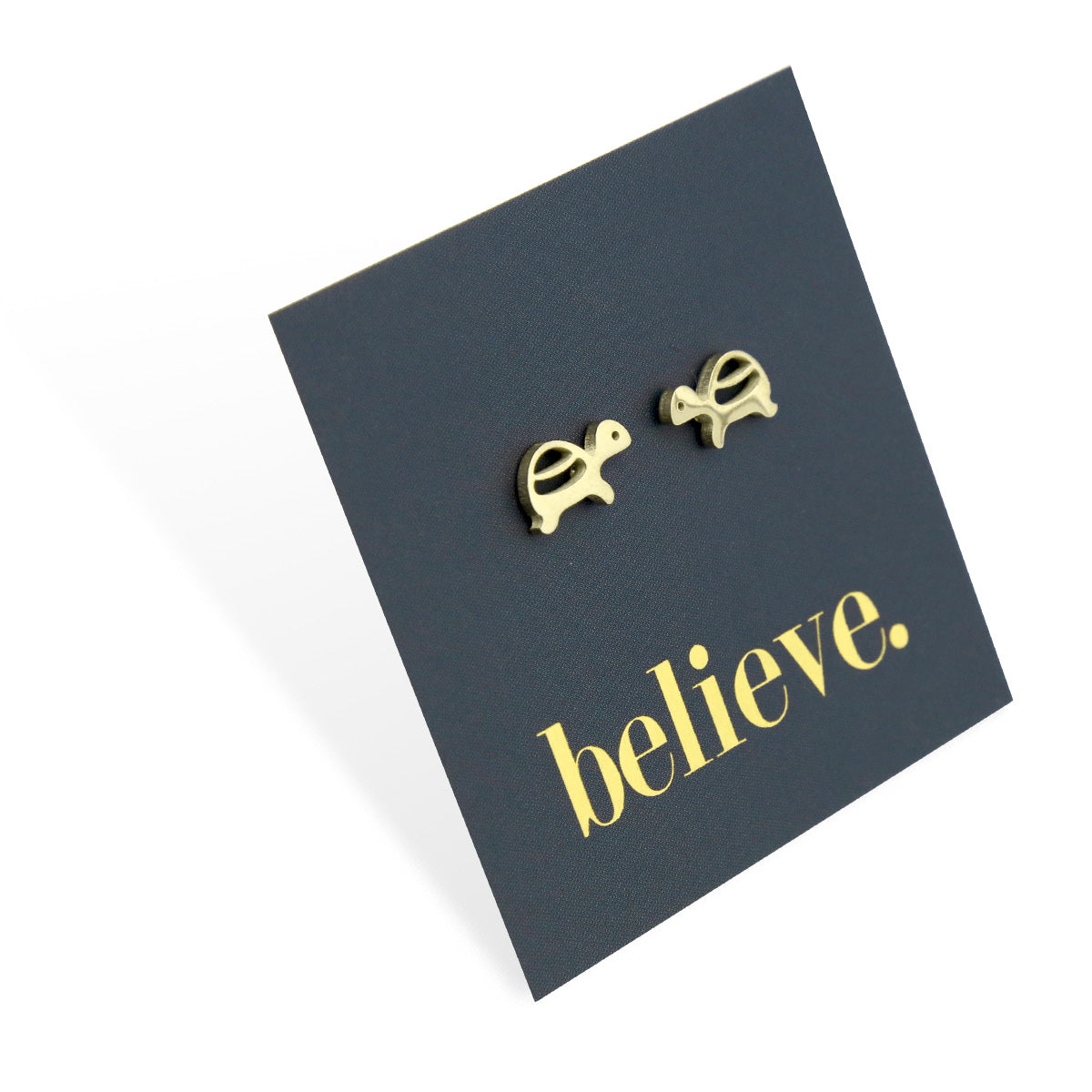 Stainless Steel Earring Studs Believe TURTLES silver, rose gold, gold, black