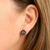 Believe - Black Stainless Steel 8mm Circle Studs - Wild Thing Leopard (13022)