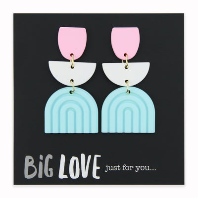 Acrylic Dangles - 'Big Love Just For You' - Mykonos (11462)