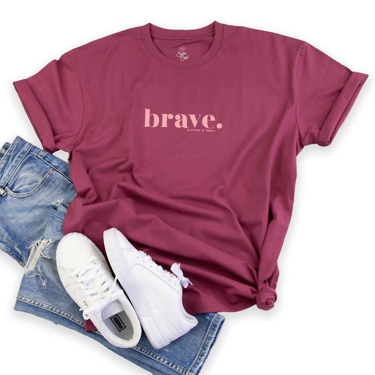 Plus size berry brave tee. 