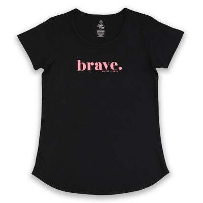 Black Brave Scoopy Women's Tee T-Shirt. Fundraiser for The National Breast Cancer Foundation