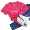 FUCHSIA Pink Brave Women's Tee T-Shirt. Fundraiser for The National Breast Cancer Foundation