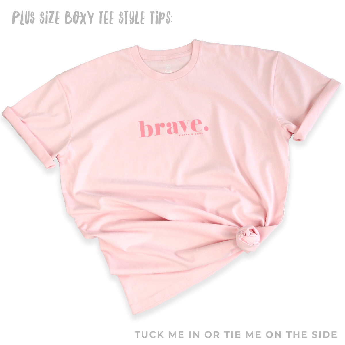 PINK BRAVE Plus Size Womens T-shirt proceeds donated to the National Breast Cancer Foundation