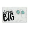 Heart & Soul Collection - Dream Big - Bright Silver surround Circle Studs - Butterfly Flutter (9409)