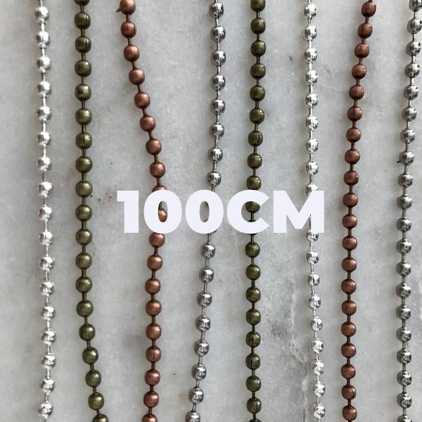 Ball Chain Necklace 100cm - Longer Length (Chain only)