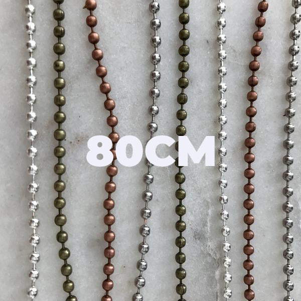 Ball Chain Necklace 80cm - Standard Length (Chain only)