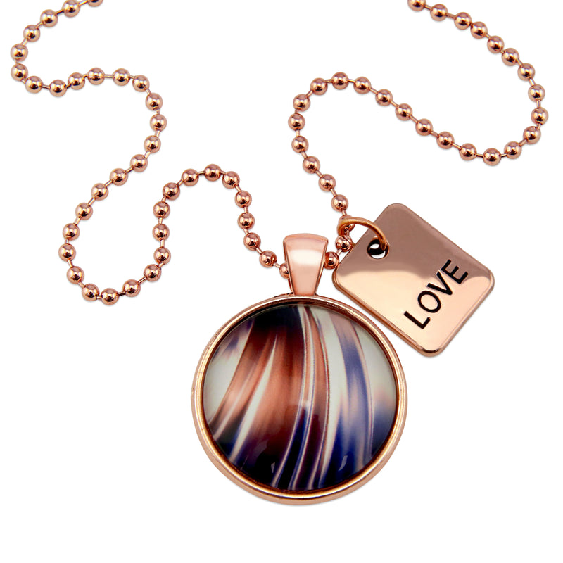 The STRONG WOMEN Collection - Rose Gold 'LOVE' Necklace - Crema (10441)