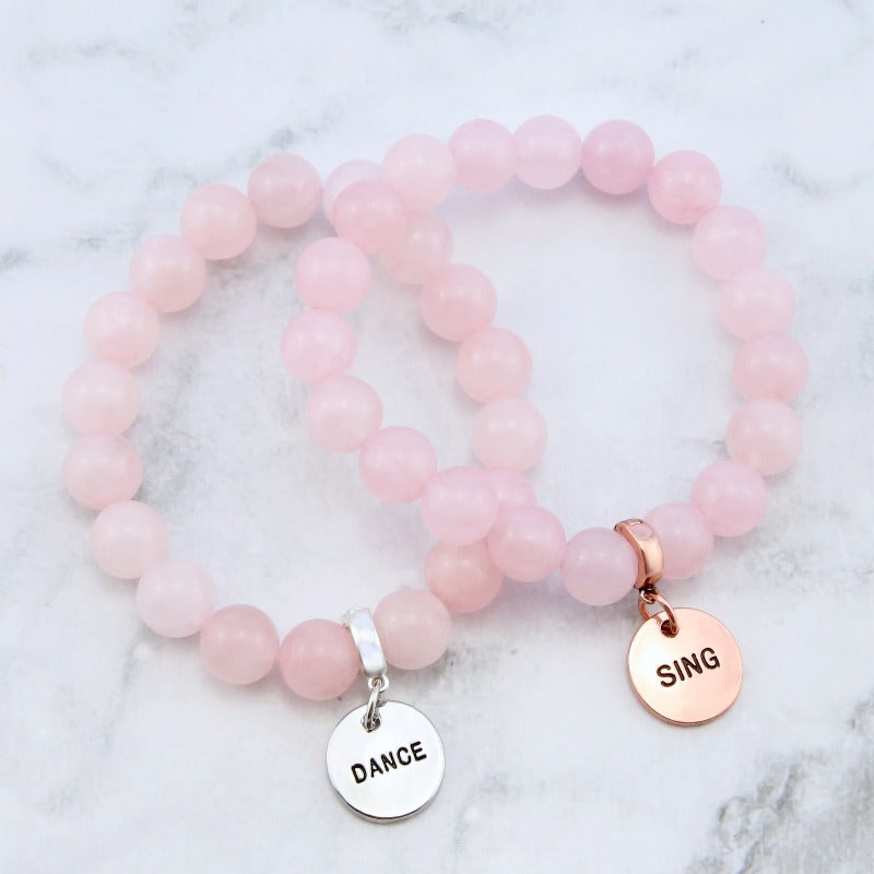 Create Your Own Bracelet - Stone Beads & Word Charm