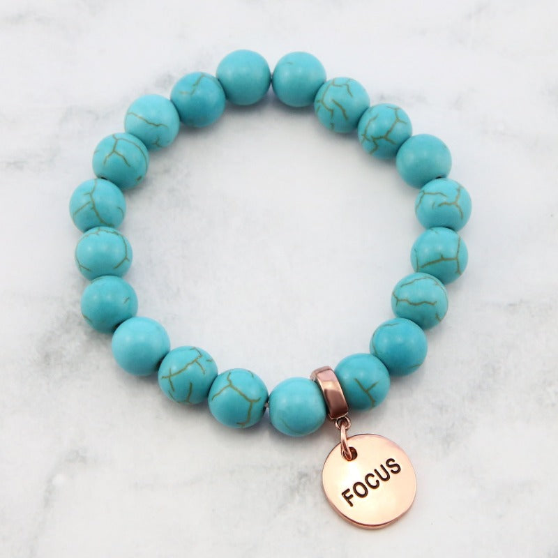 Create Your Own Bracelet - Stone Beads & Word Charm