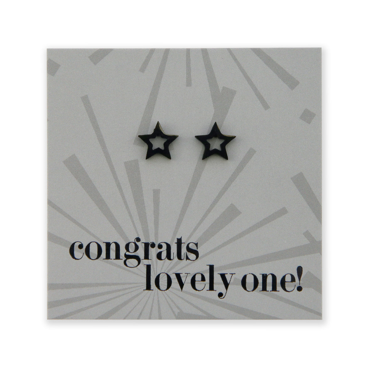 Stainless Steel Earring Studs - Congrats Lovely One - OPEN STARS