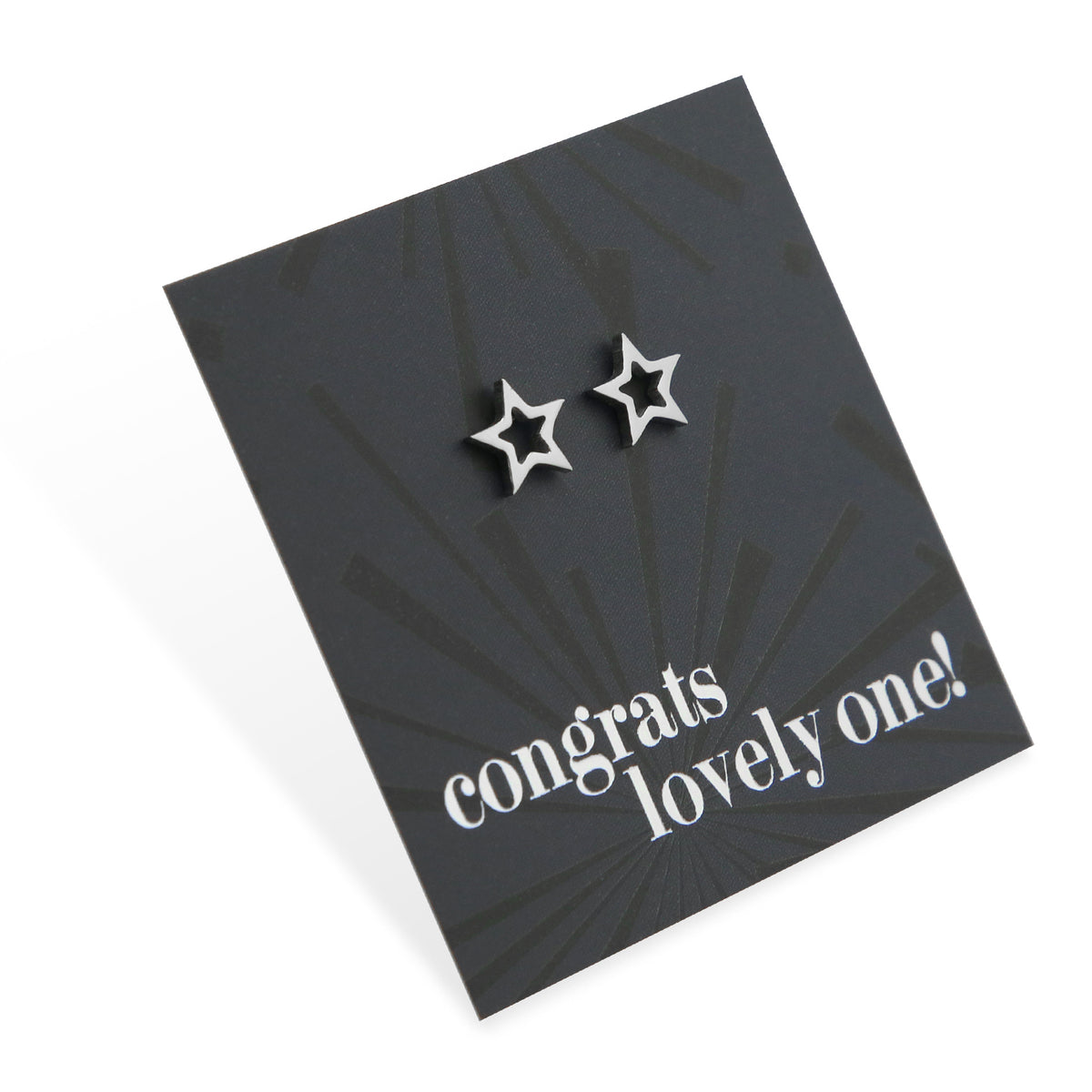 Stainless Steel Earring Studs - Congrats Lovely One - OPEN STARS