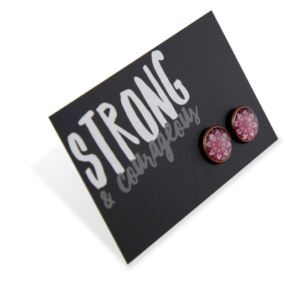 BOHO Collection - Strong & Courageous - Vintage Copper 12mm Circle Studs - Daybreak (11413)