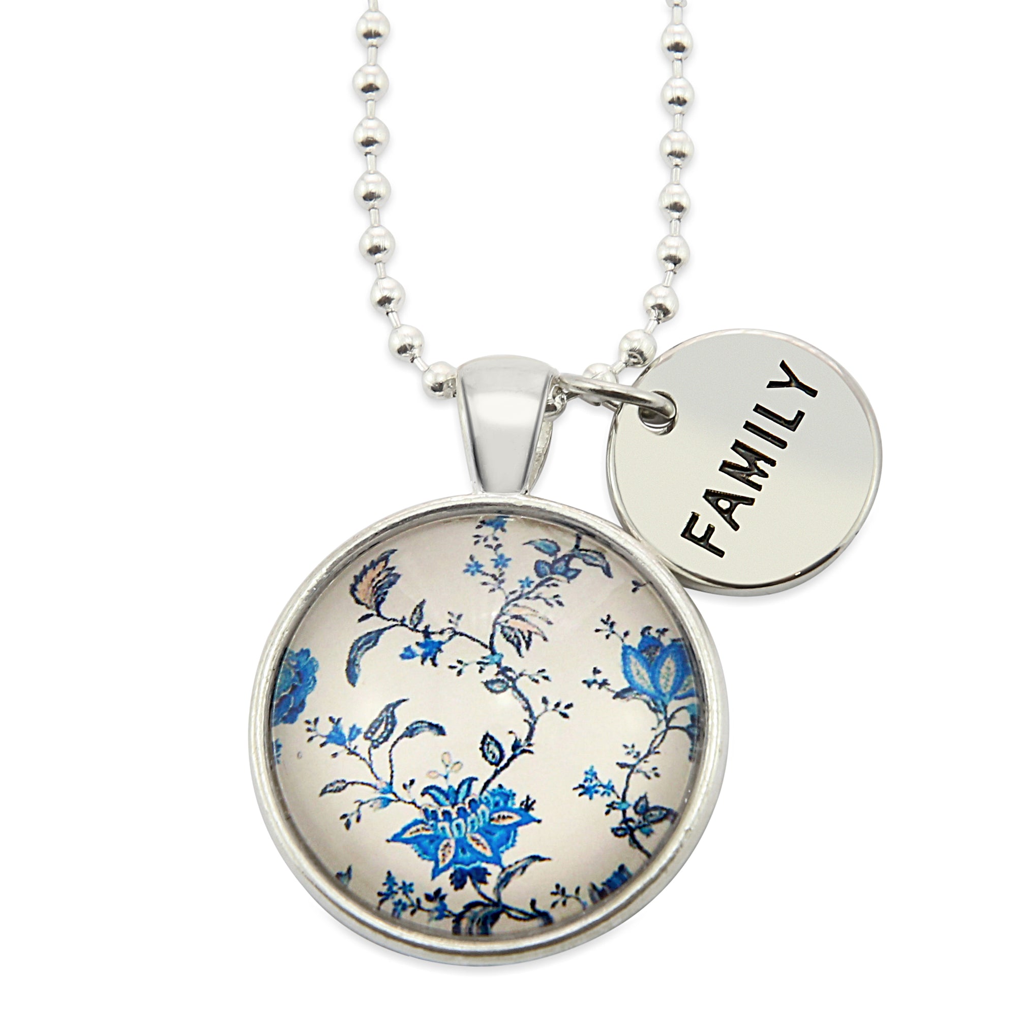 China Blues  ' FAMILY ' Necklace in Bright Silver - DiVine (10961)