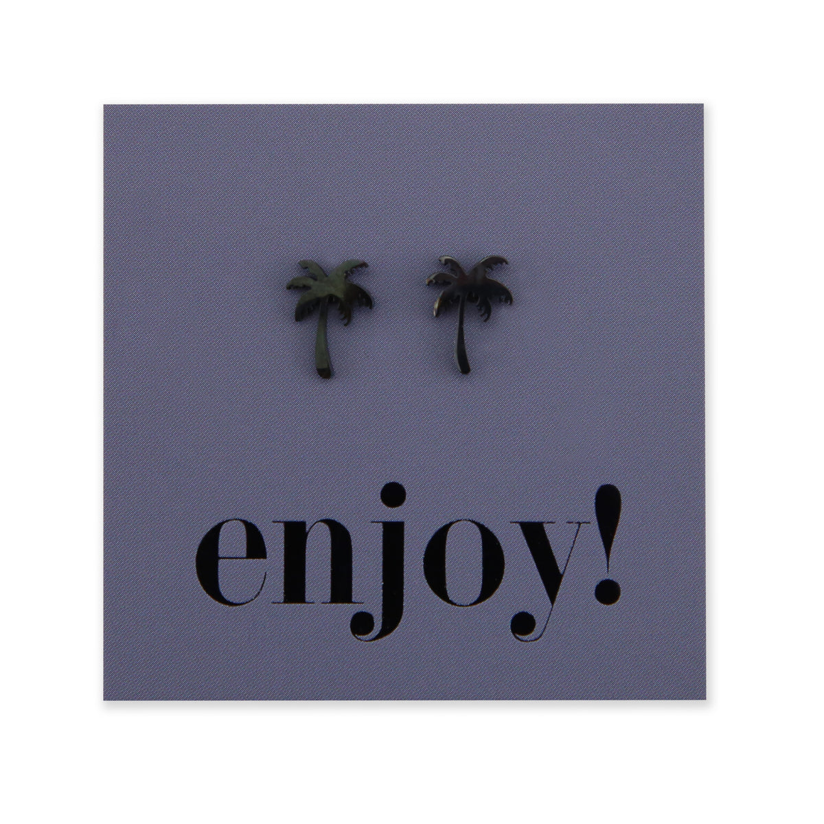 Stainless Steel Earring Studs - Enjoy - PALM TREE