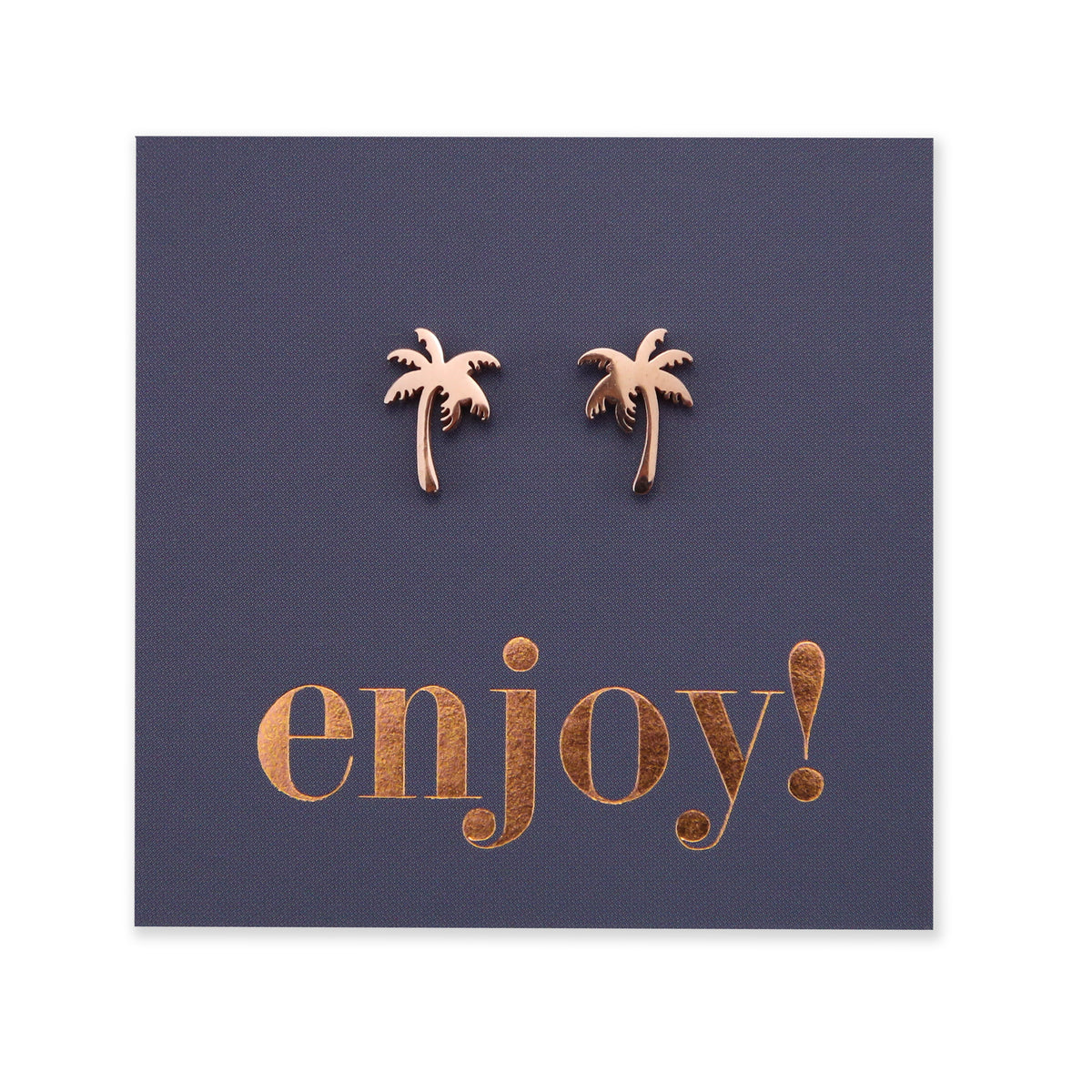 Stainless Steel Earring Studs - Enjoy - PALM TREE