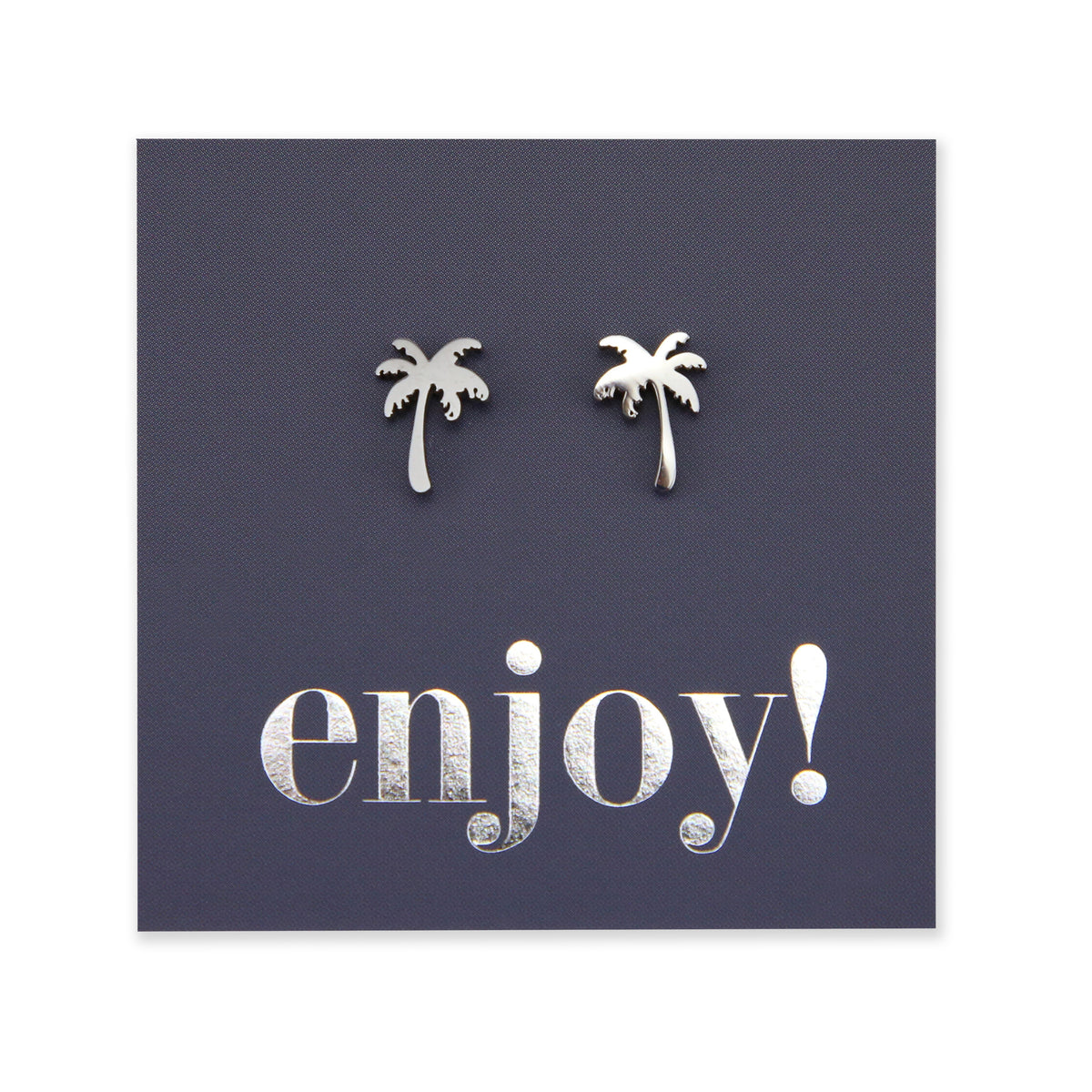 Stainless Steel Earring Studs - Enjoy - PALM TREE