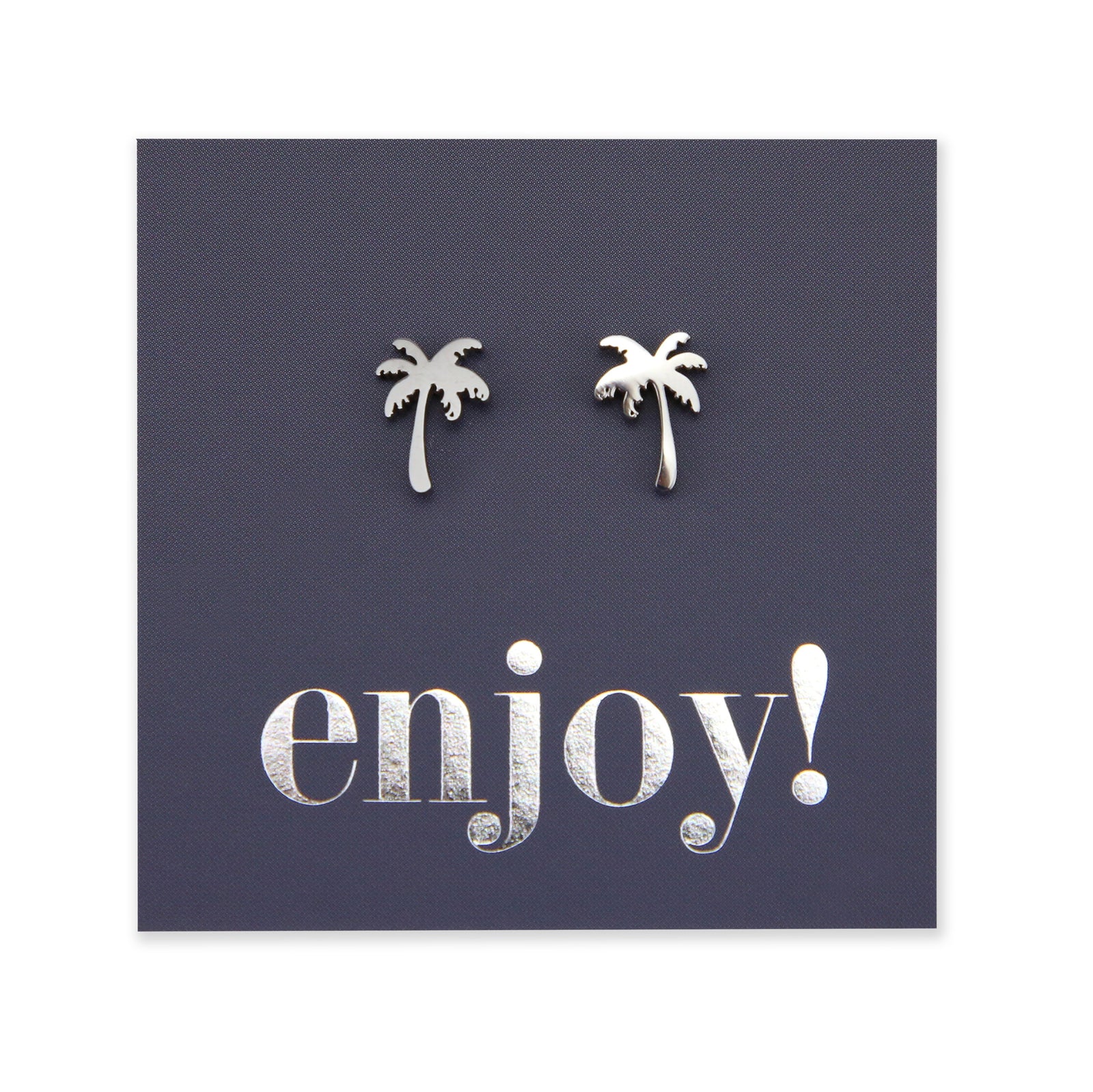 Stainless Steel Earring Studs - Enjoy - PALM TREE
