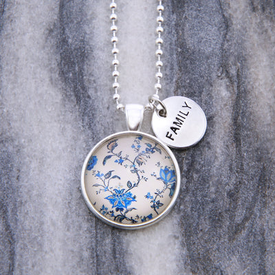 China Blues  ' FAMILY ' Necklace in Bright Silver - DiVine (10961)